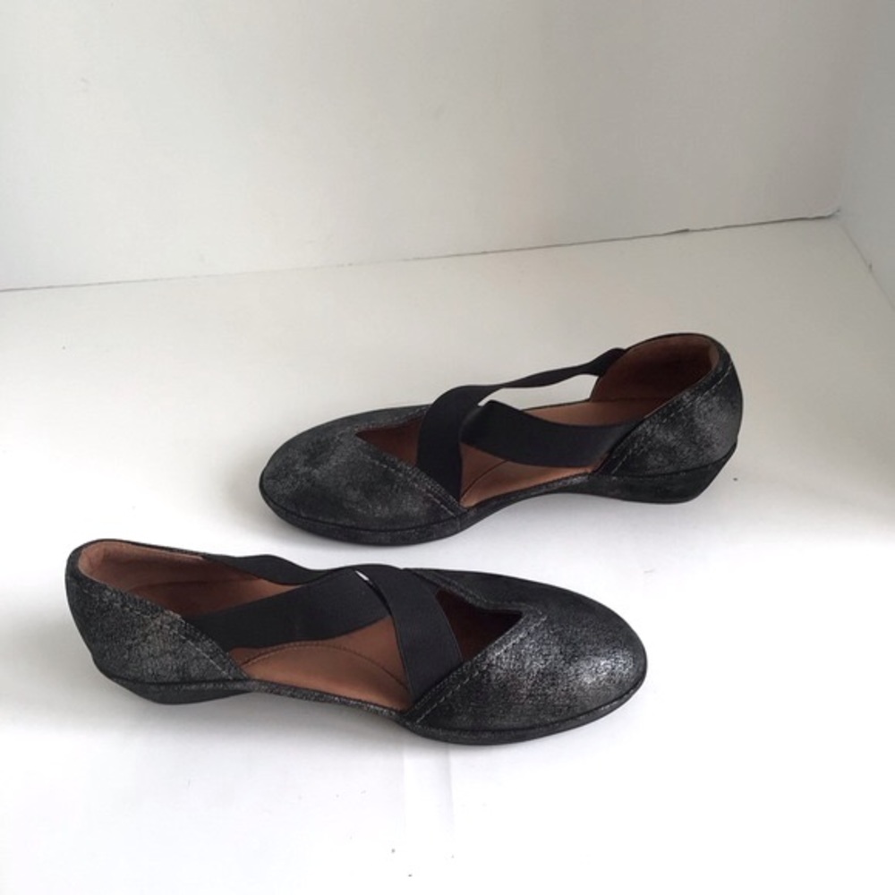 L'Amour Des Pieds Bane Demi Criss Cross Strap Leather Wedges Size 7 - Picture 12 of 14